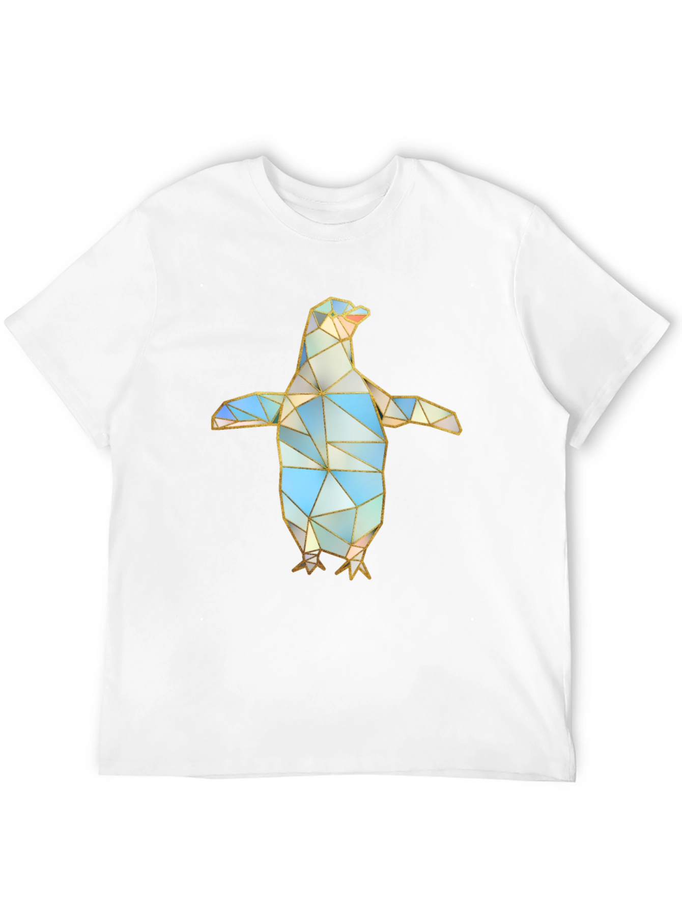 Geometric Penguin Graphic Tee - Modern Art Design