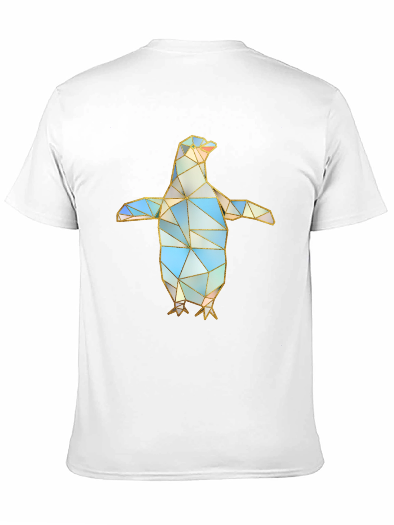 Geometric Penguin Graphic Tee - Modern Art Design