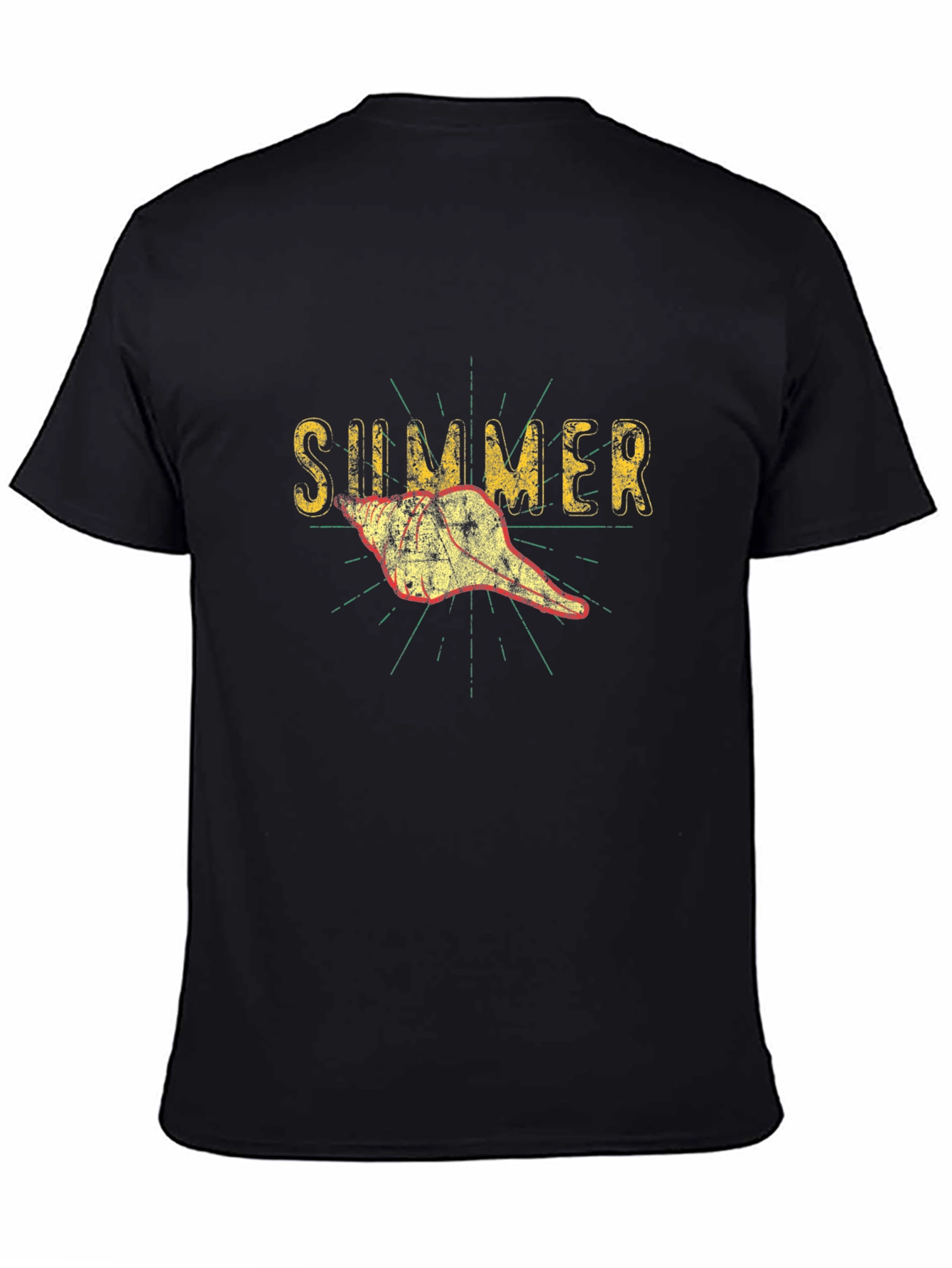 Summer Seashell Graphic Tee - Black