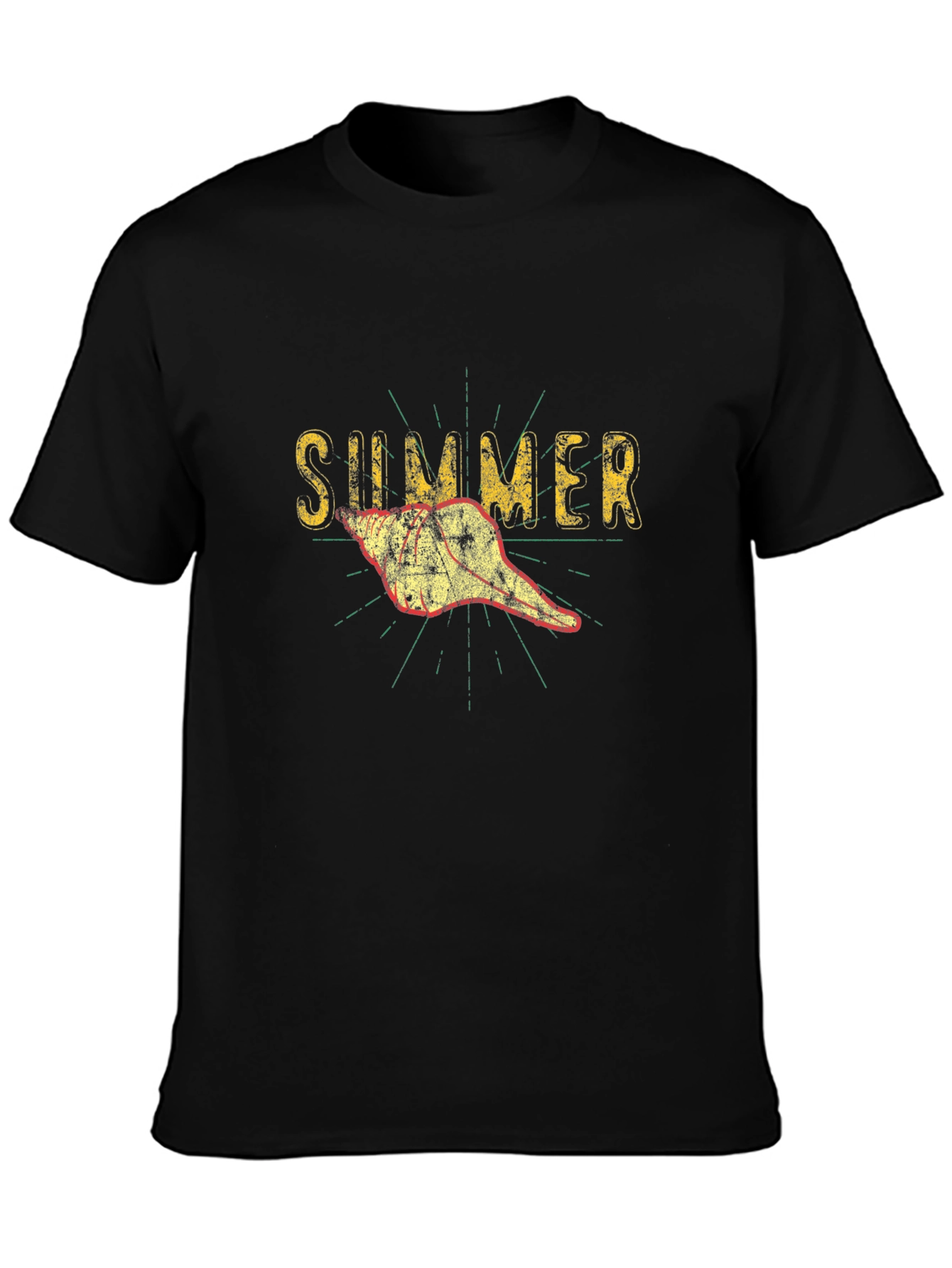 Summer Seashell Graphic Tee - Black