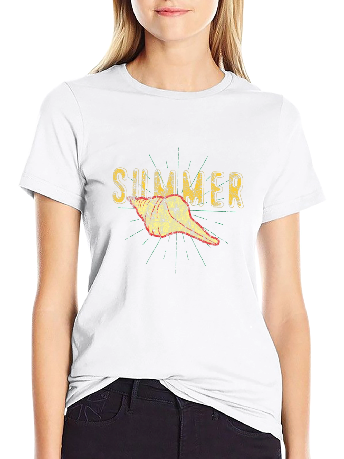 Summer Seashell Graphic Tee - Black