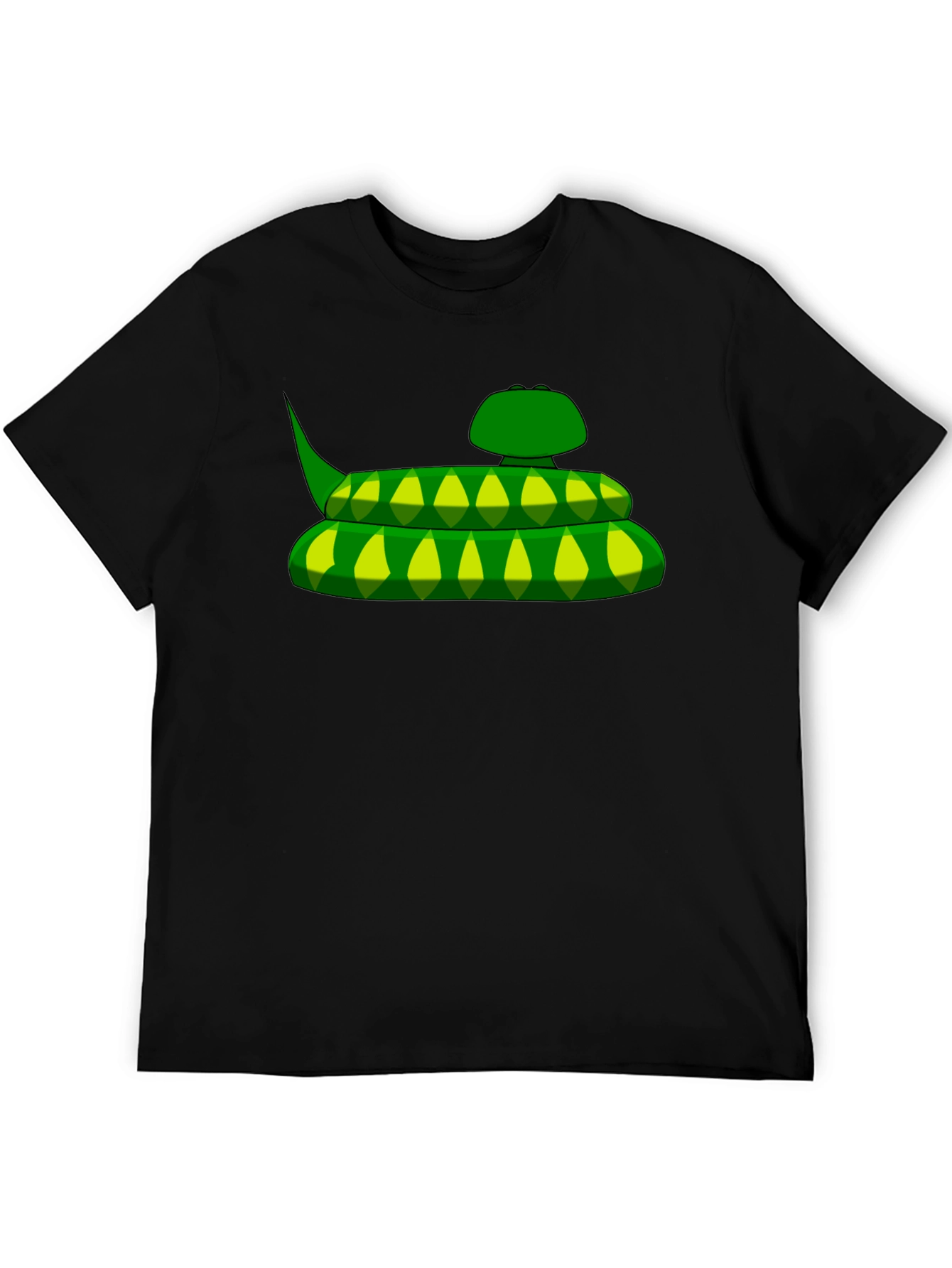 Green Snake Graphic Black T-Shirt