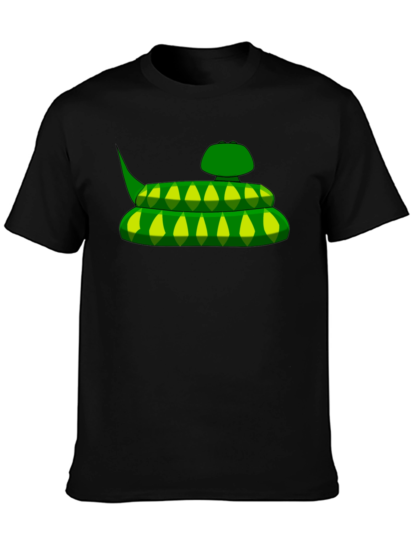 Green Snake Graphic Black T-Shirt