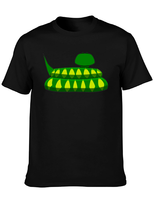 Green Snake Graphic Black T-Shirt