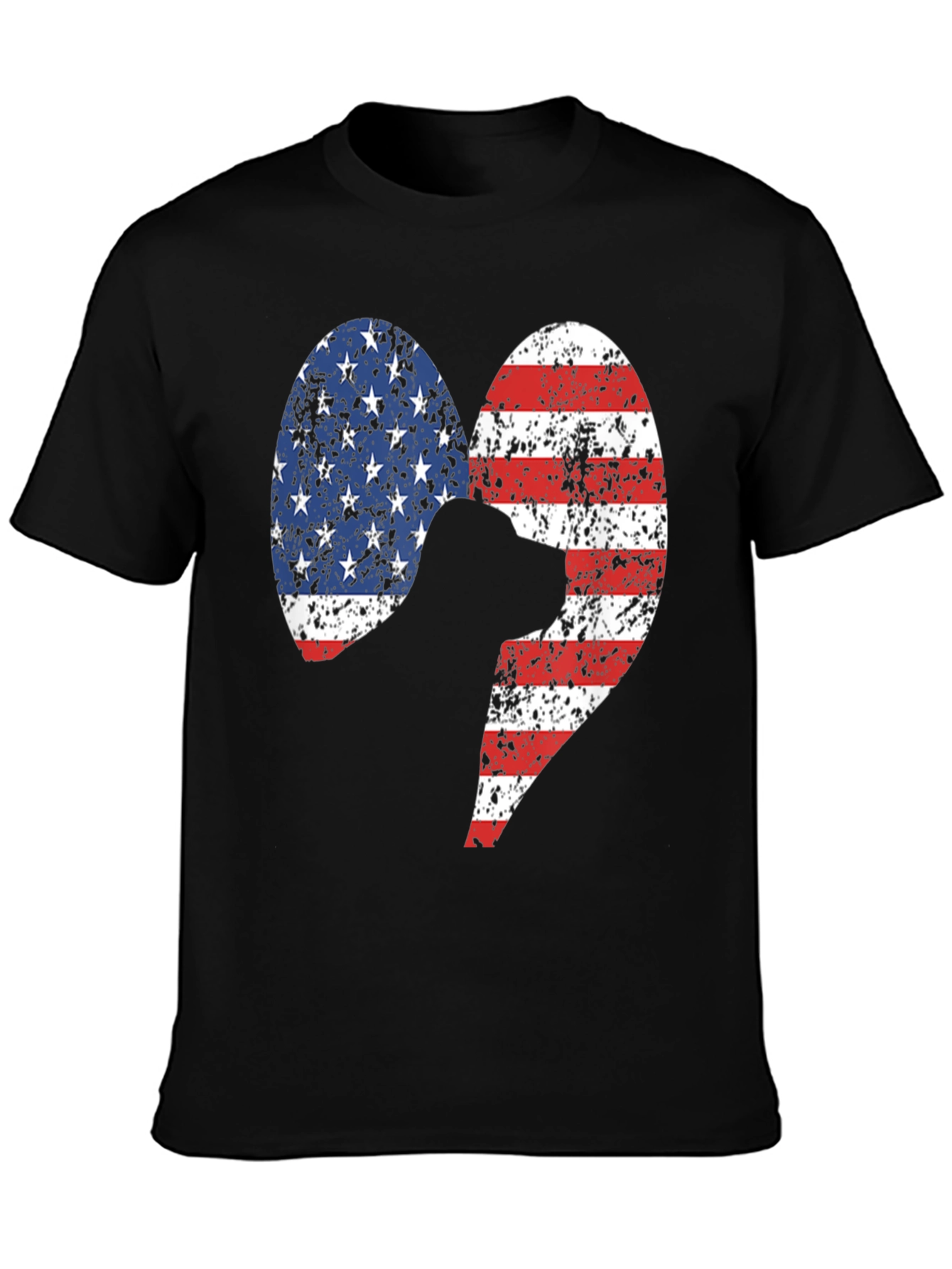 Patriotic Dog Heart T-Shirt