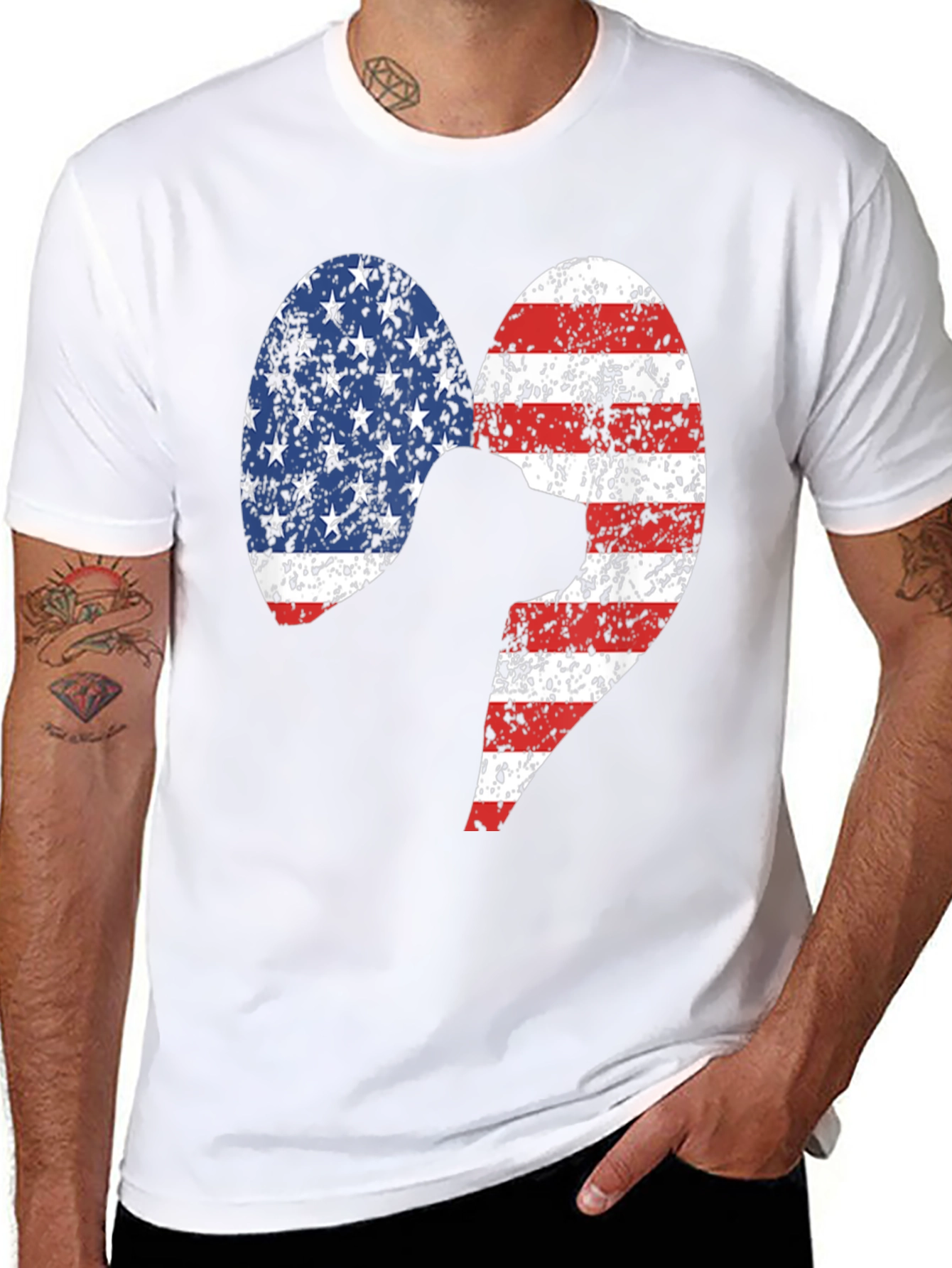 Patriotic Dog Heart T-Shirt
