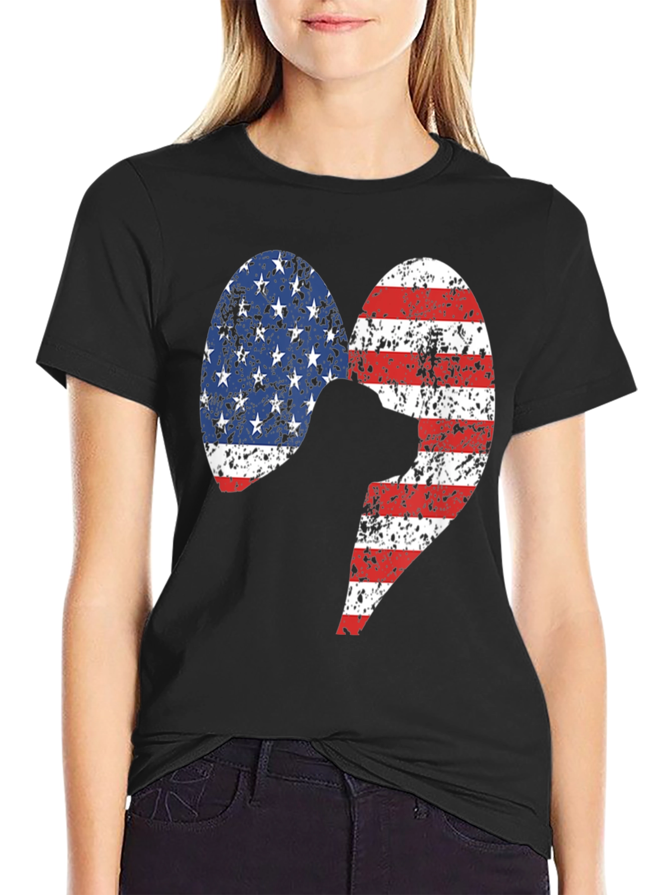 Patriotic Dog Heart T-Shirt