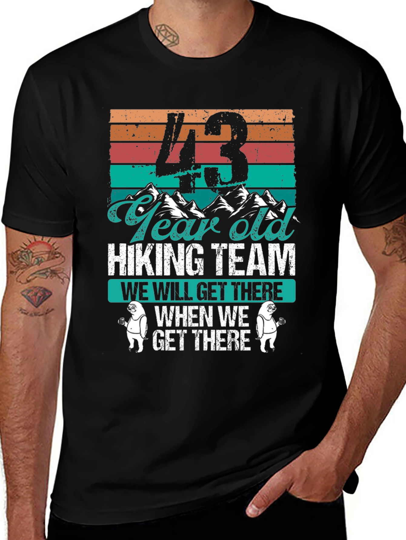 43 Year Old Hiking Team Graphic T-Shirt