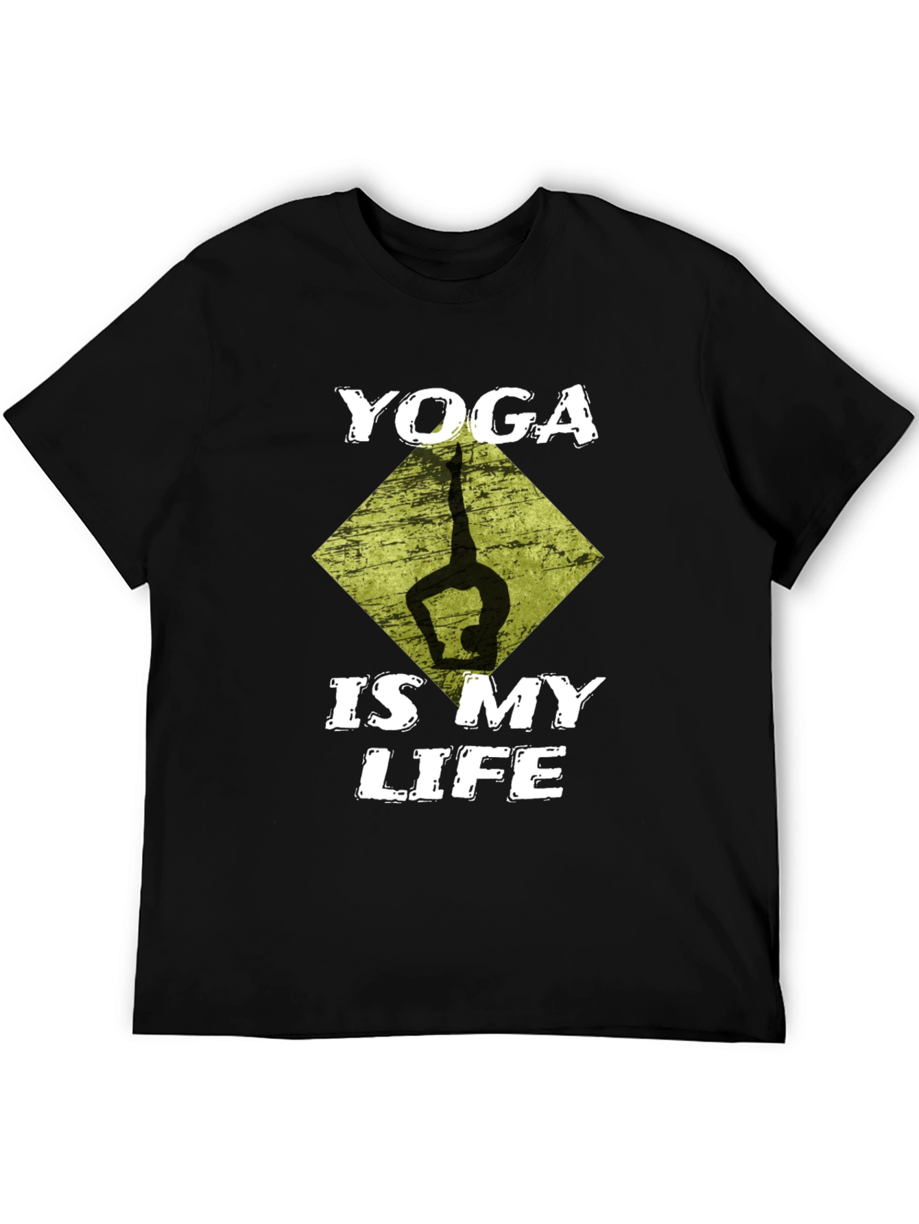 Yoga Is My Life Black Graphic T-Shirt