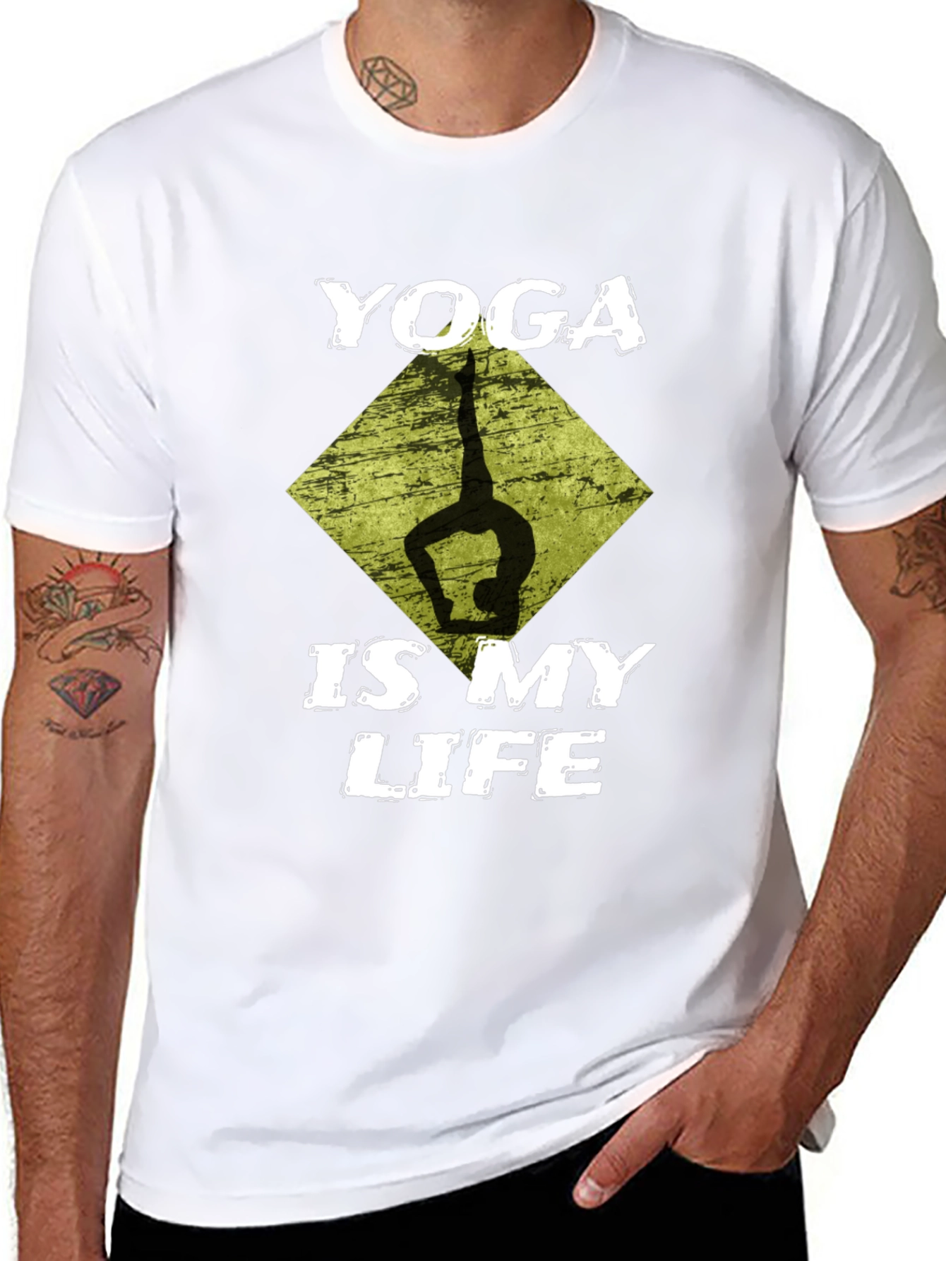 Yoga Is My Life Black Graphic T-Shirt