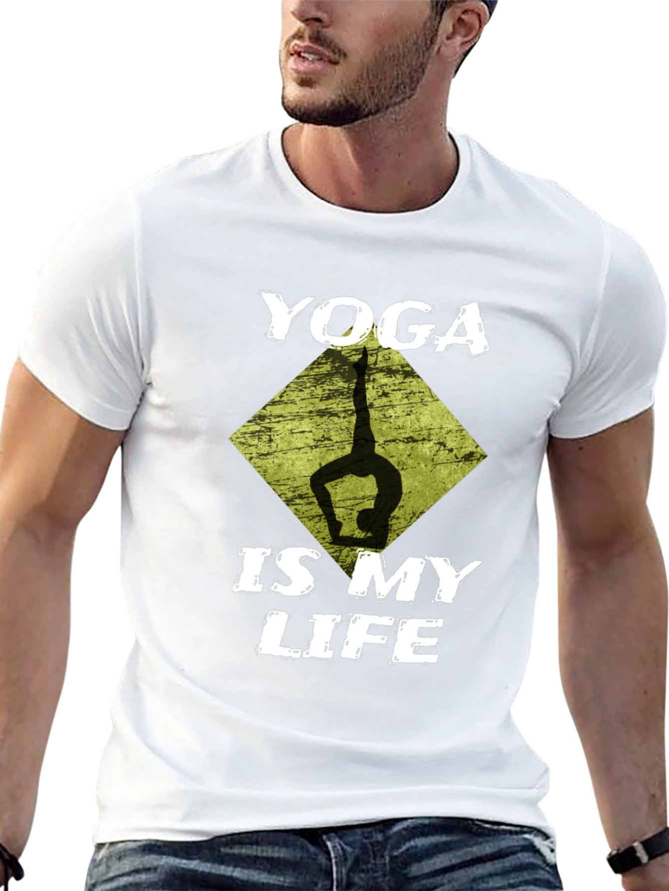 Yoga Is My Life Black Graphic T-Shirt