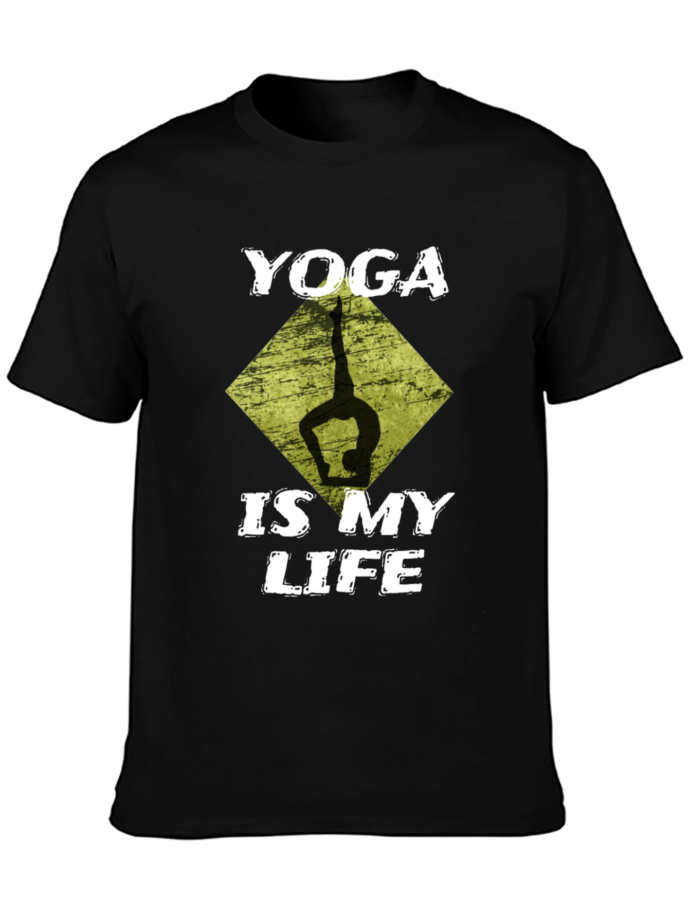 Yoga Is My Life Black Graphic T-Shirt