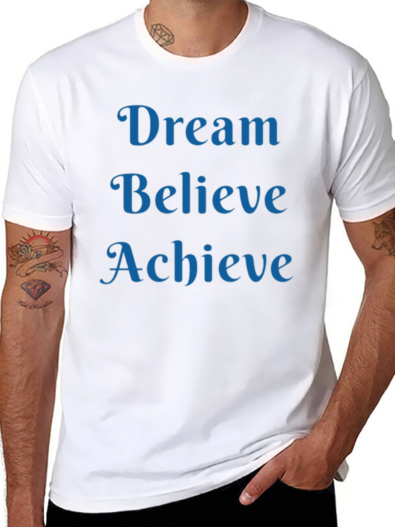 Dream Believe Achieve T-Shirt Motivational Black Tee