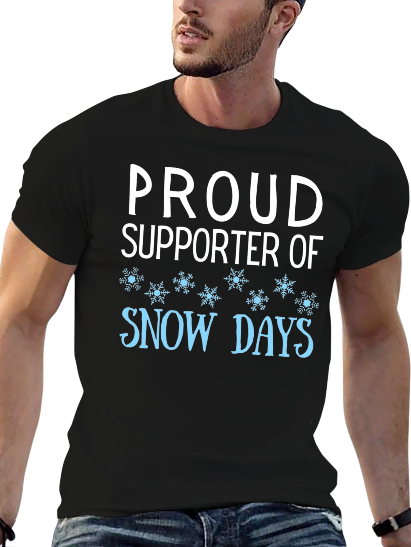 Proud Supporter of Snow Days Black T-Shirt