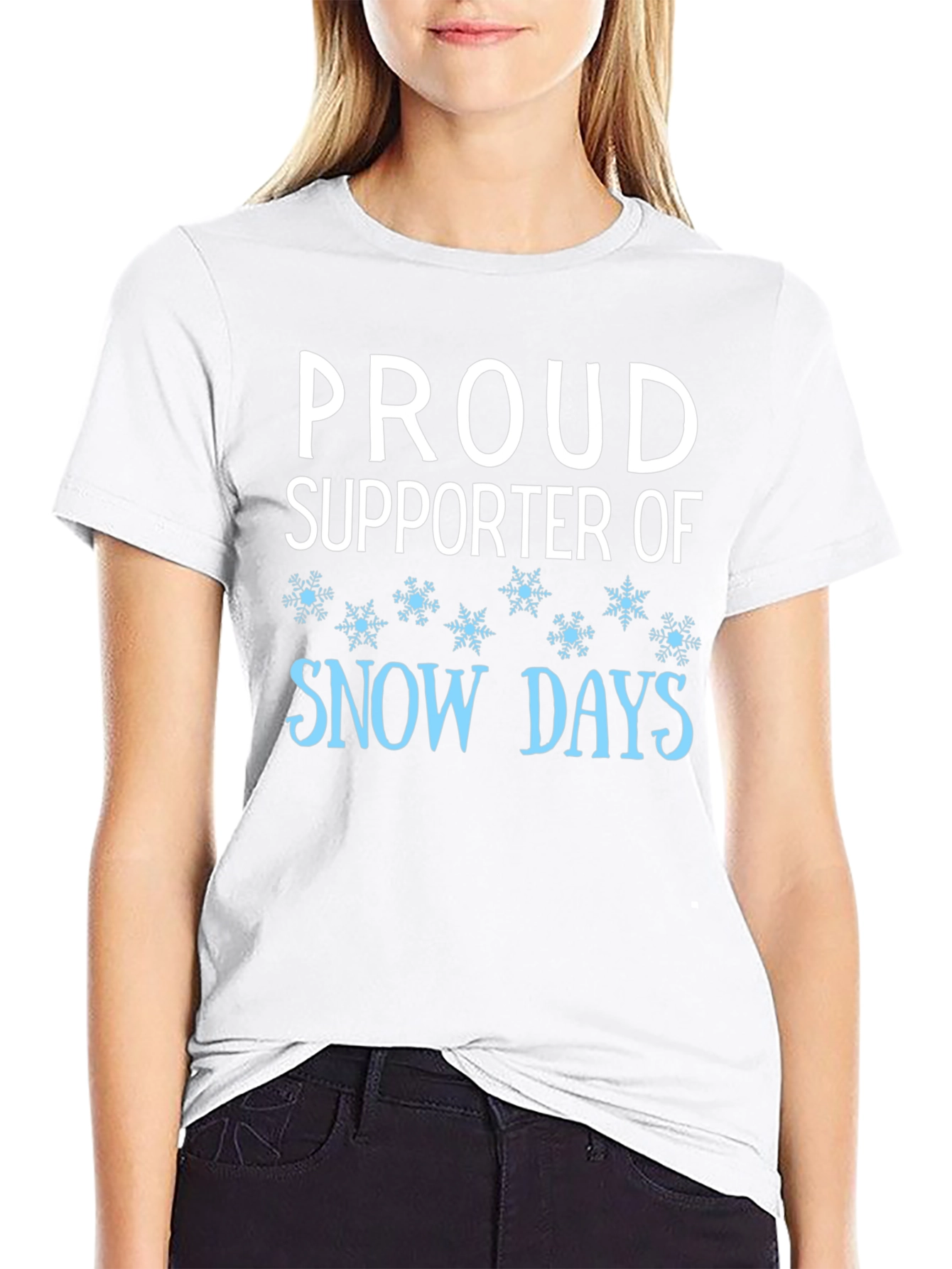 Proud Supporter of Snow Days Black T-Shirt