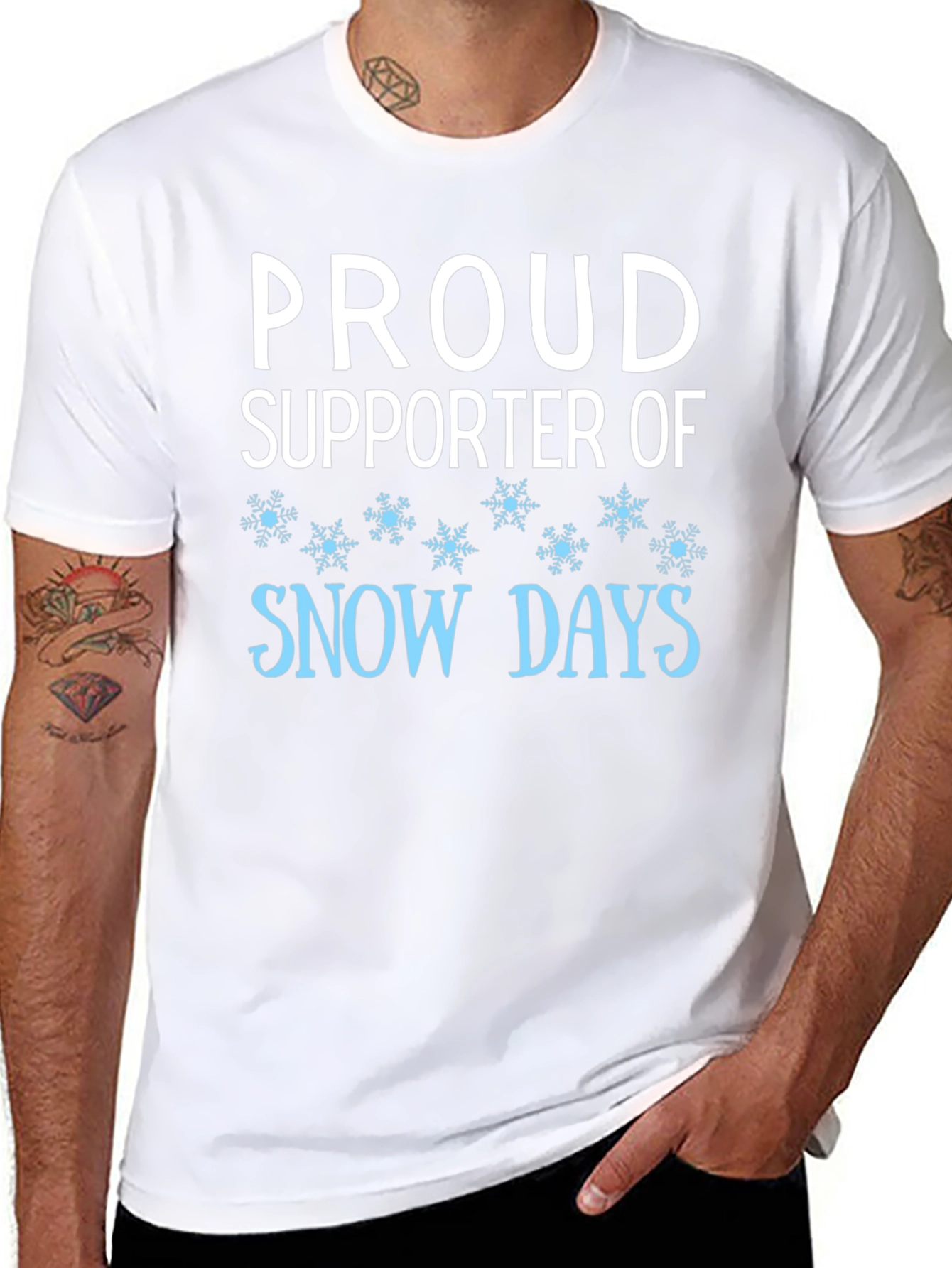 Proud Supporter of Snow Days Black T-Shirt