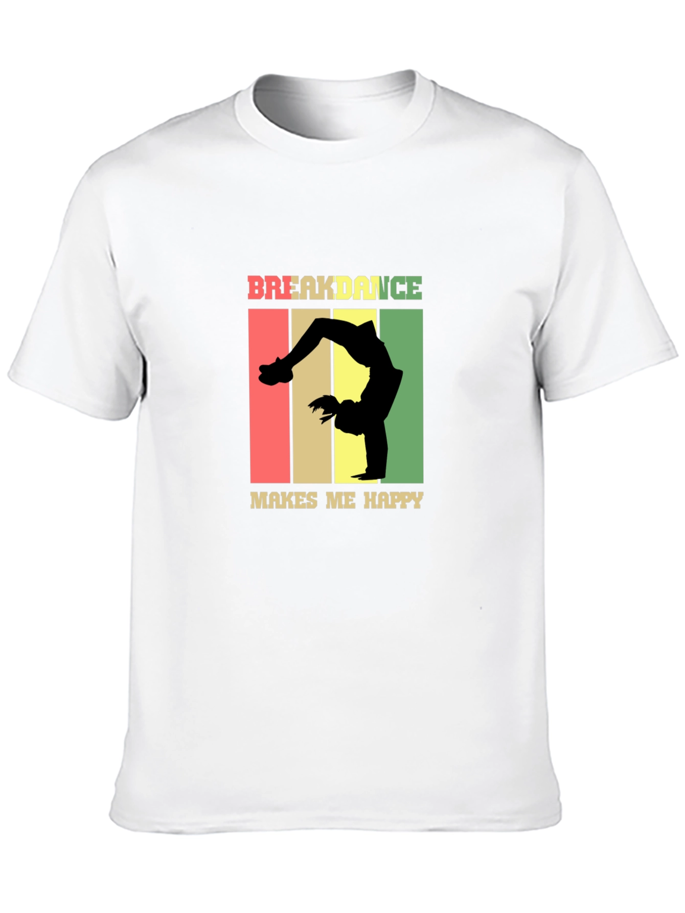Breakdance Makes Me Happy Black Graphic Tee