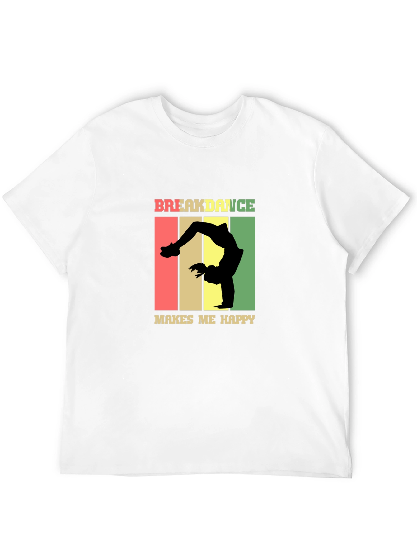 Breakdance Makes Me Happy Black Graphic Tee