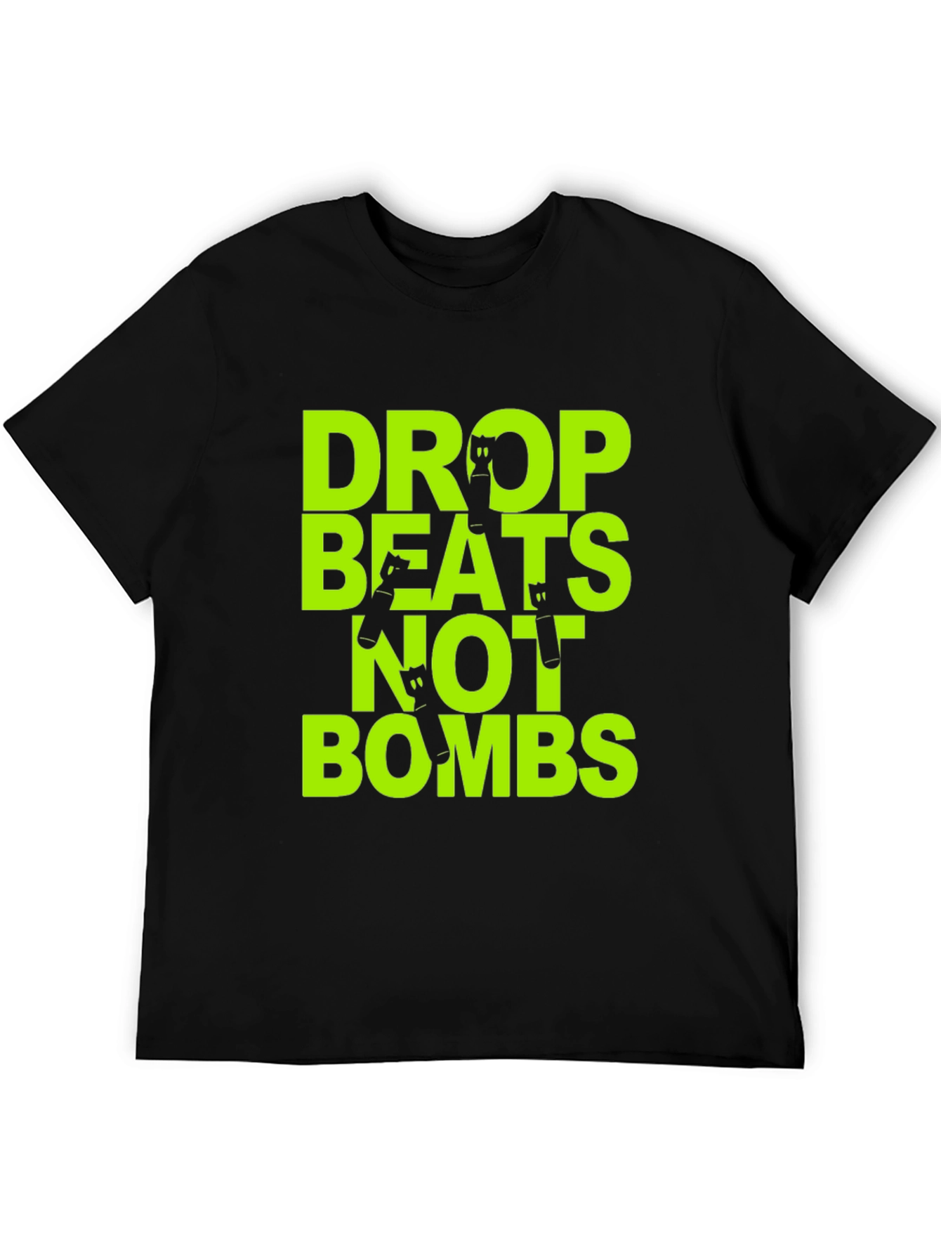 Drop Beats Not Bombs Graphic Tee - Black T-Shirt