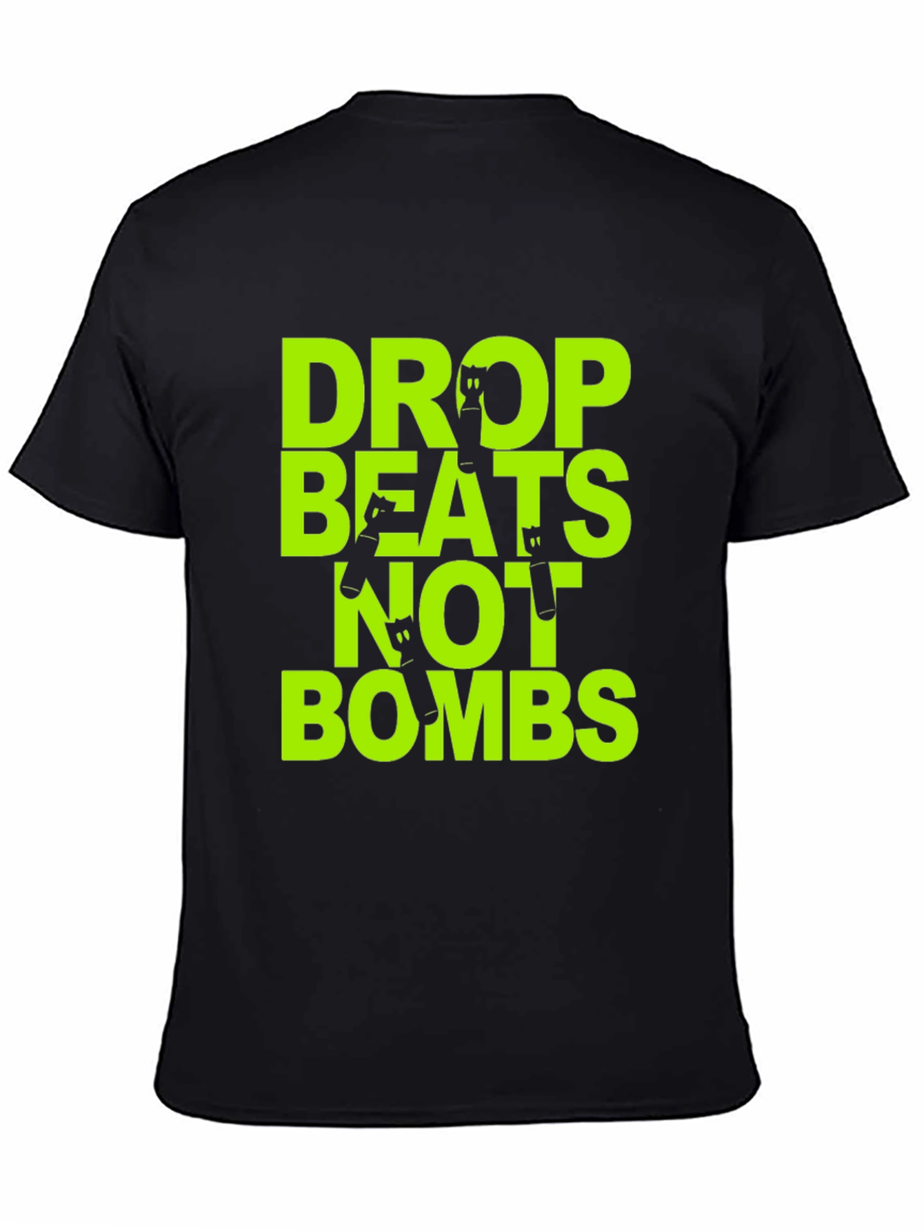 Drop Beats Not Bombs Graphic Tee - Black T-Shirt