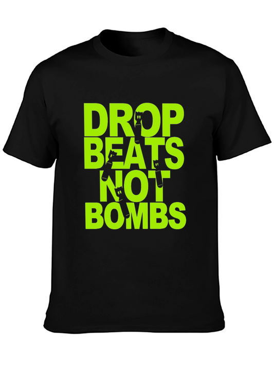 Drop Beats Not Bombs Graphic Tee - Black T-Shirt