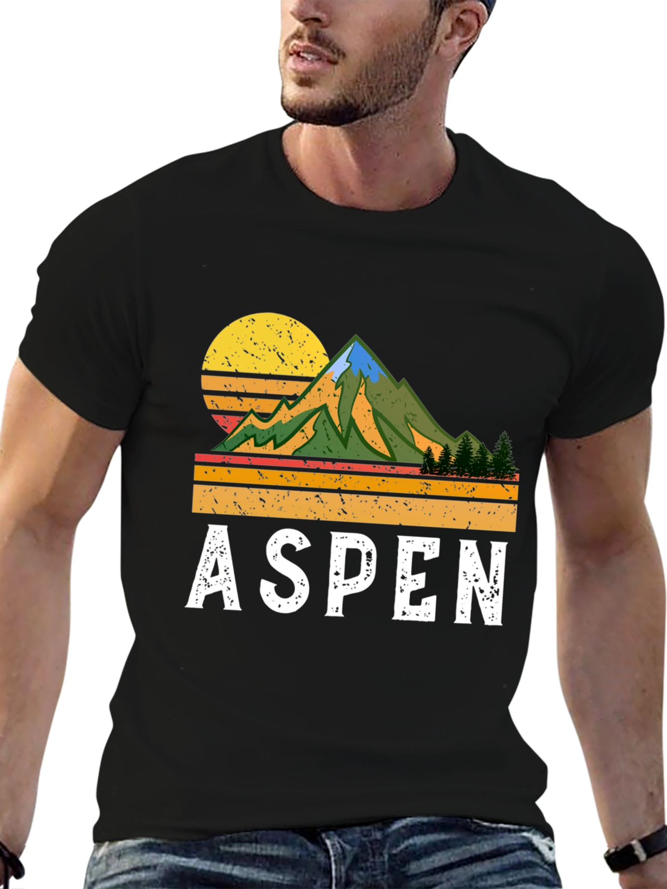 Aspen Retro Mountain T-Shirt