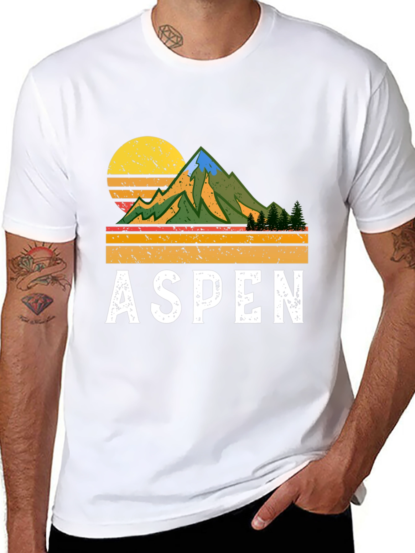 Aspen Retro Mountain T-Shirt