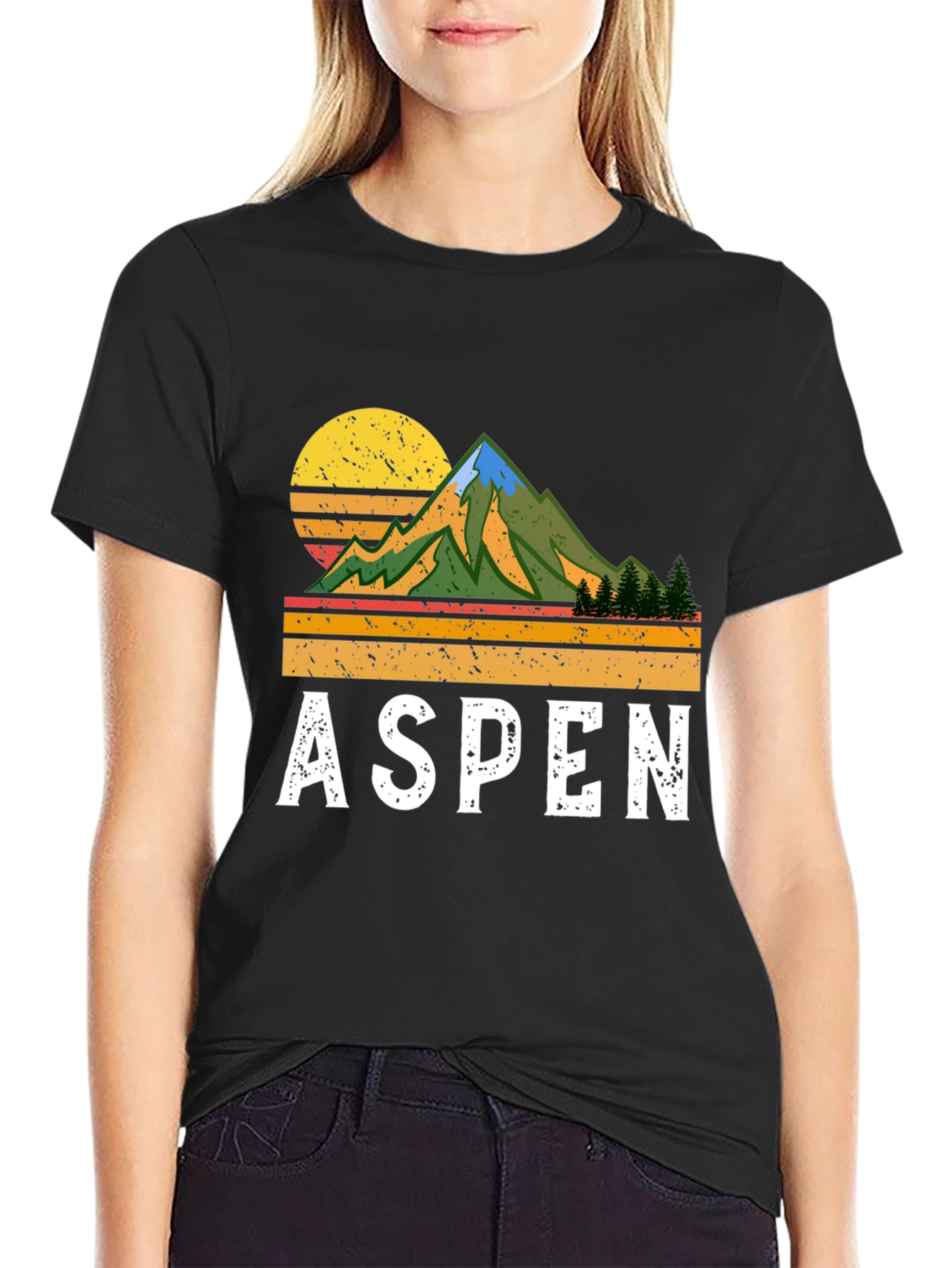 Aspen Retro Mountain T-Shirt
