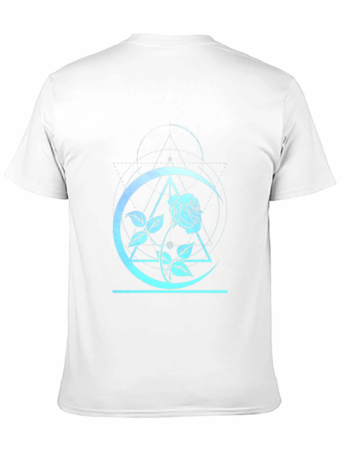 Geometric Moon Rose T-Shirt - Stylish Graphic Tee