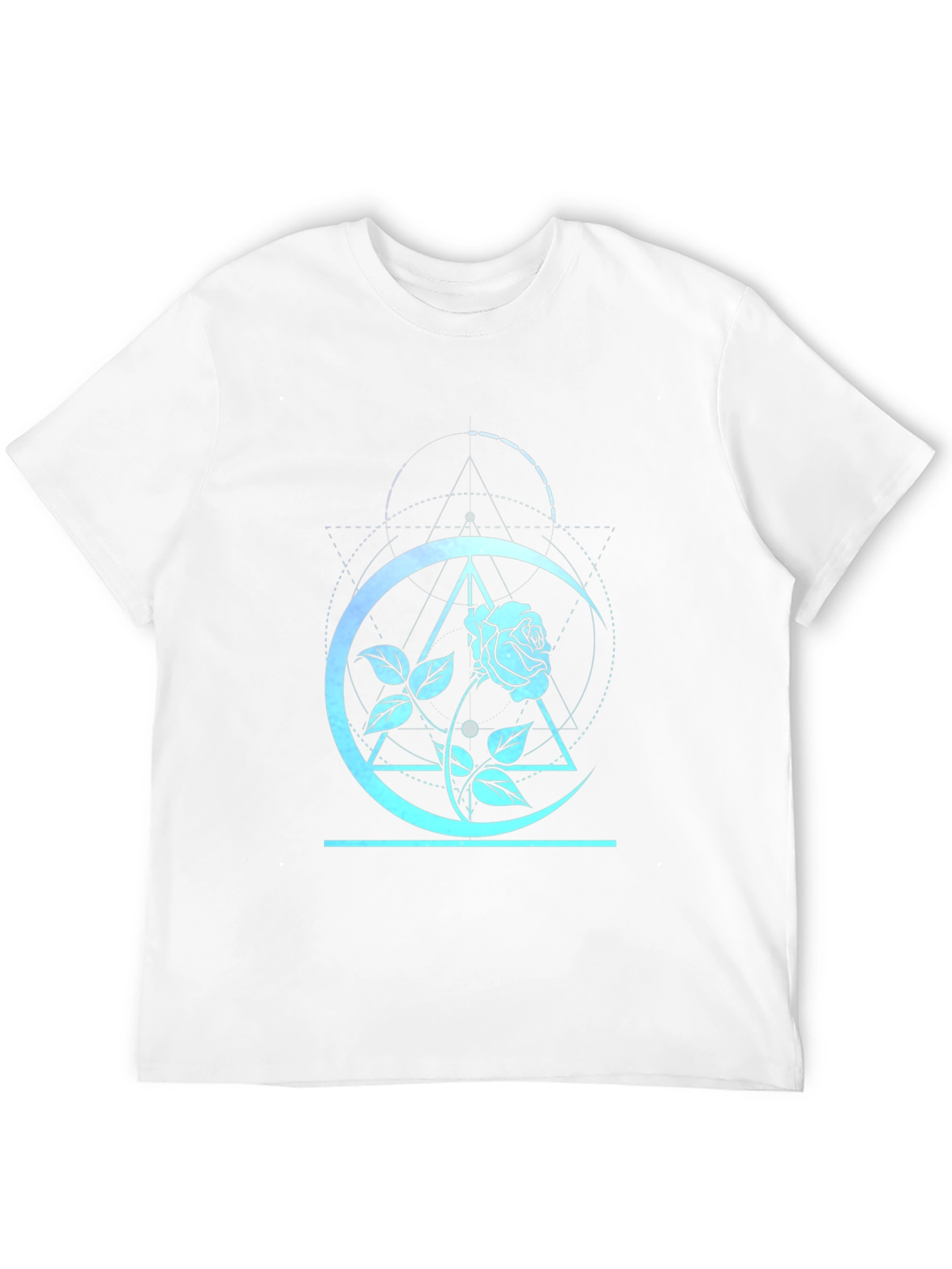 Geometric Moon Rose T-Shirt - Stylish Graphic Tee