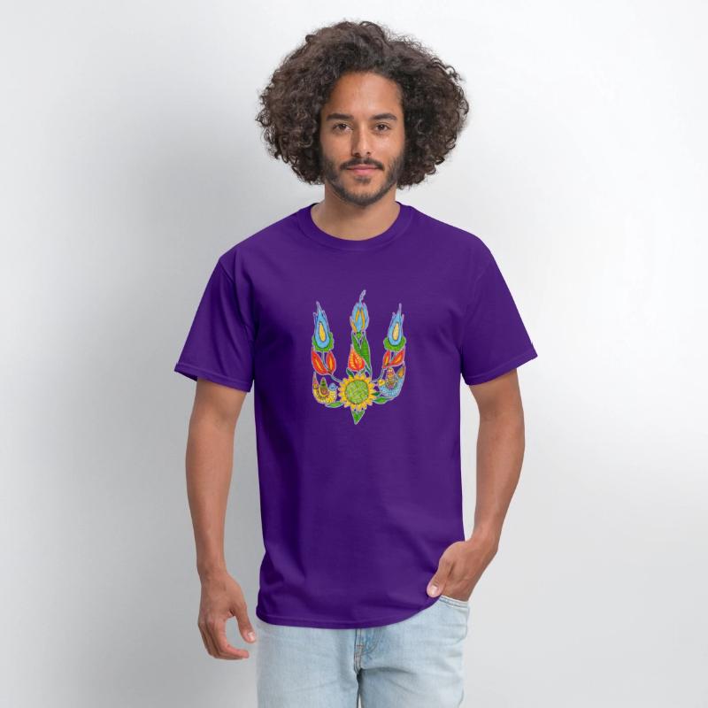Ukrainian trident, Floral pattern, UA symbol.