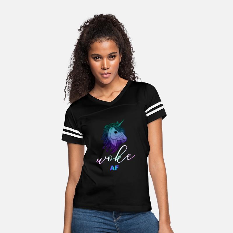 Unicorn with funny quote: WOKE AF
