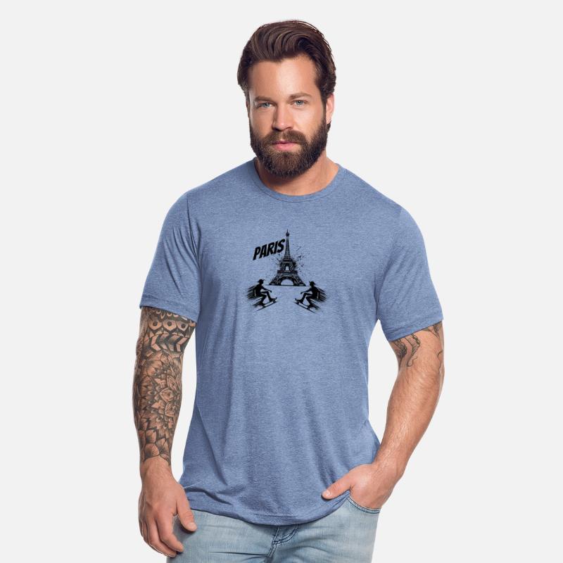 Urban Streetwear Trendy Paris Eiffel Tower Skater