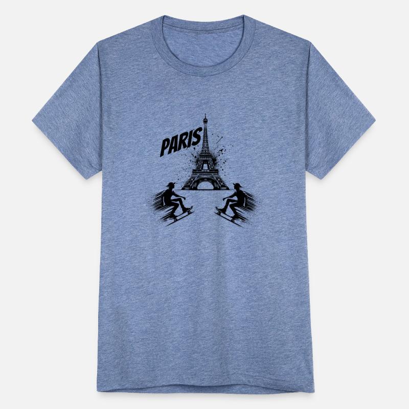Urban Streetwear Trendy Paris Eiffel Tower Skater