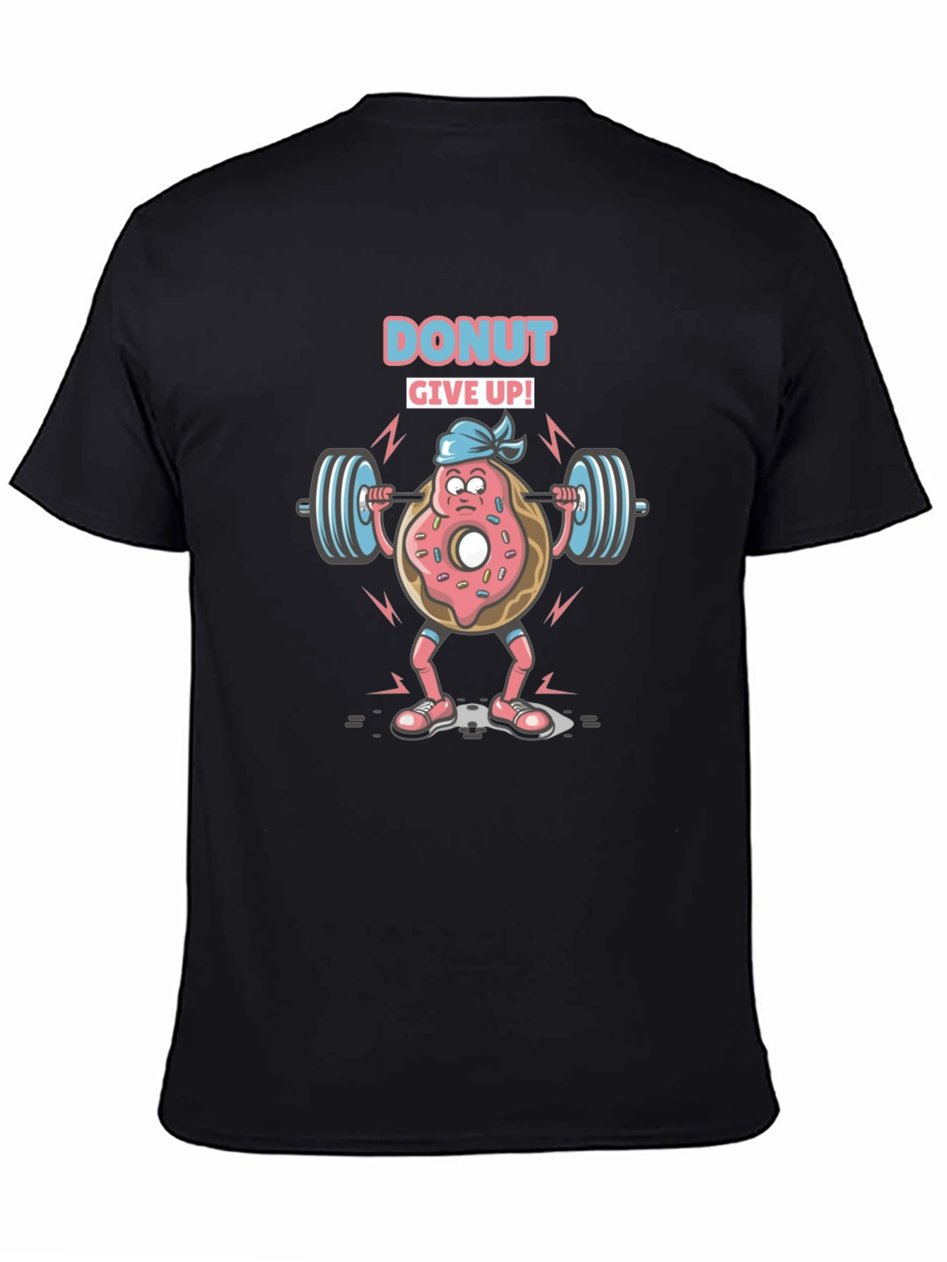 Donut Give Up Graphic Tee - Black Cotton Blend