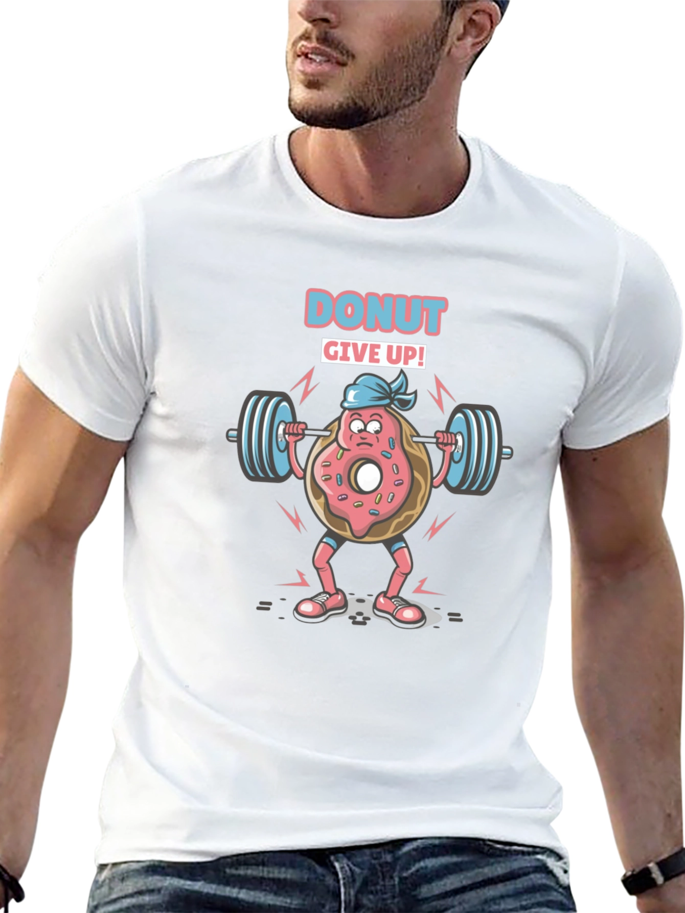 Donut Give Up Graphic Tee - Black Cotton Blend