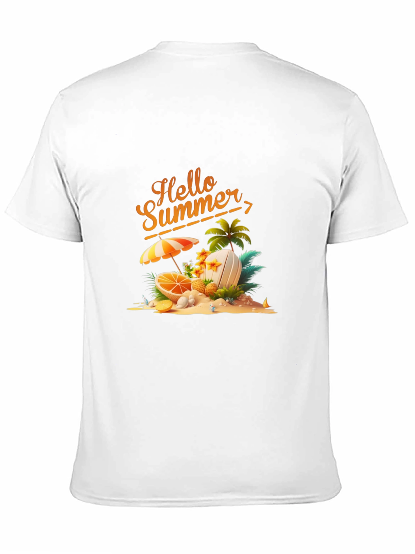 Hello Summer Graphic Print Black T-Shirt