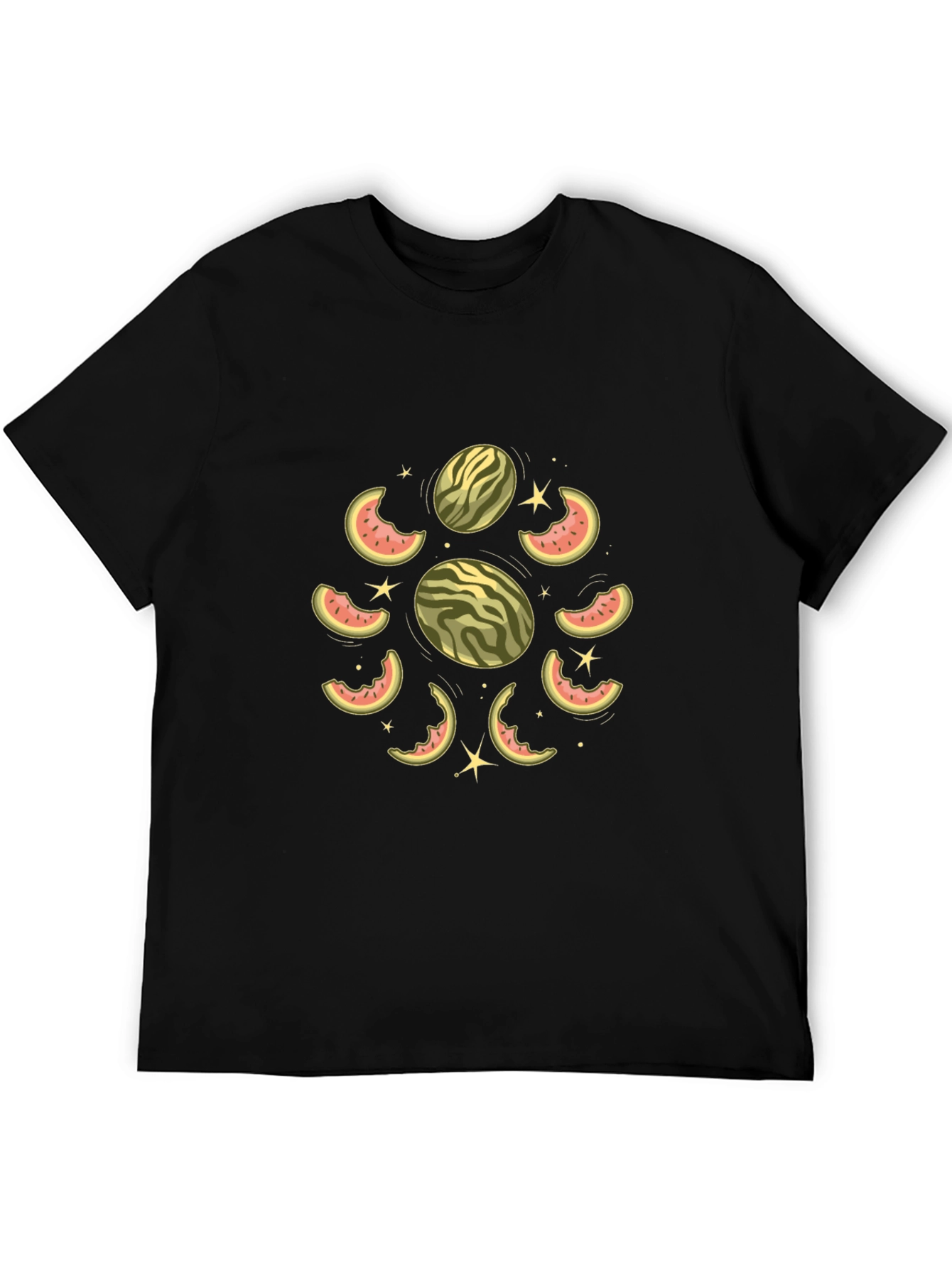 Watermelon Slice Graphic Black T-Shirt