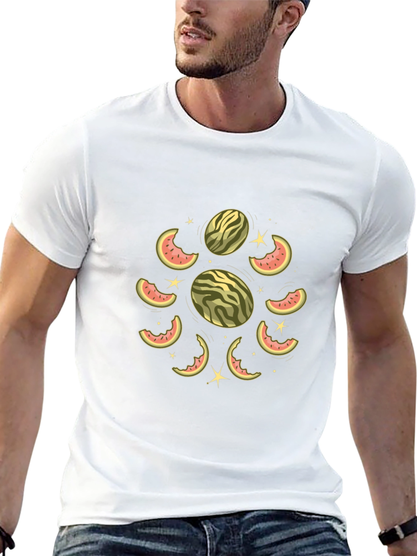 Watermelon Slice Graphic Black T-Shirt