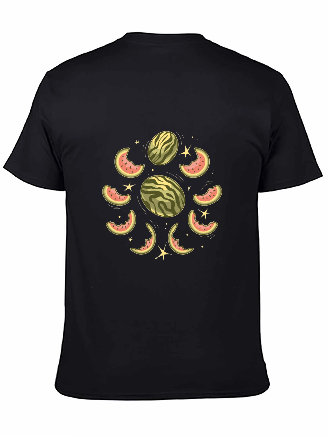 Watermelon Slice Graphic Black T-Shirt