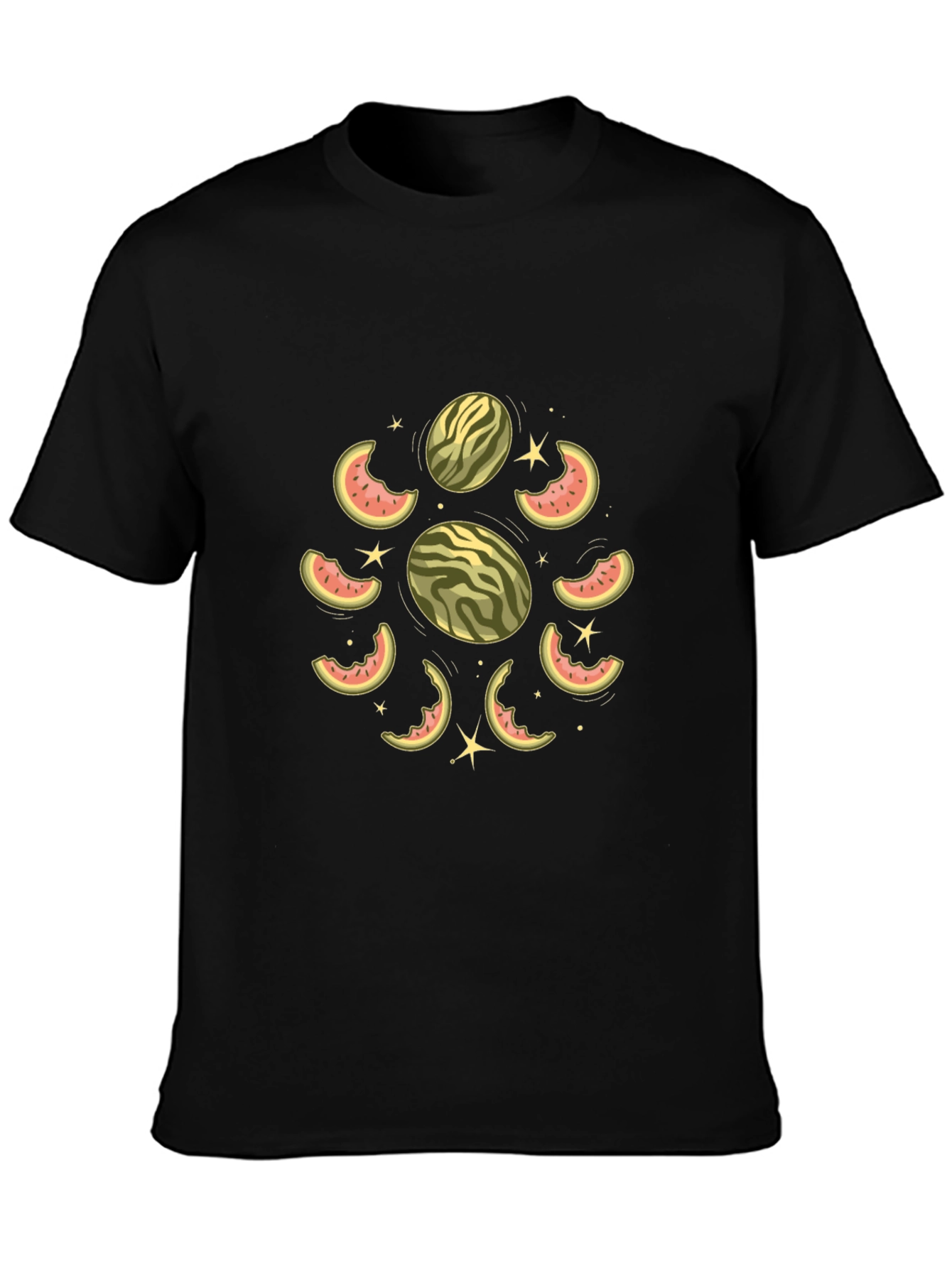 Watermelon Slice Graphic Black T-Shirt