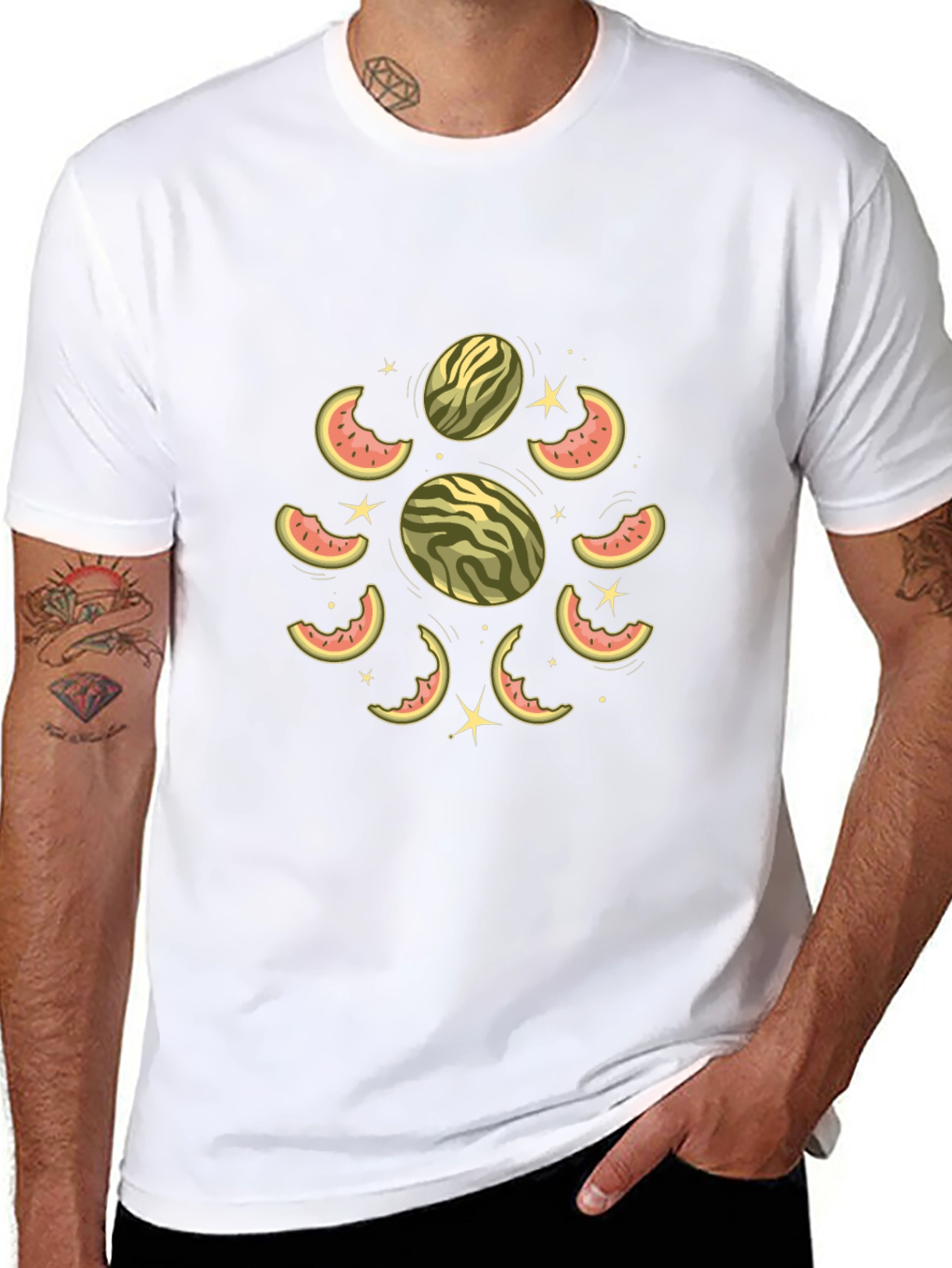 Watermelon Slice Graphic Black T-Shirt