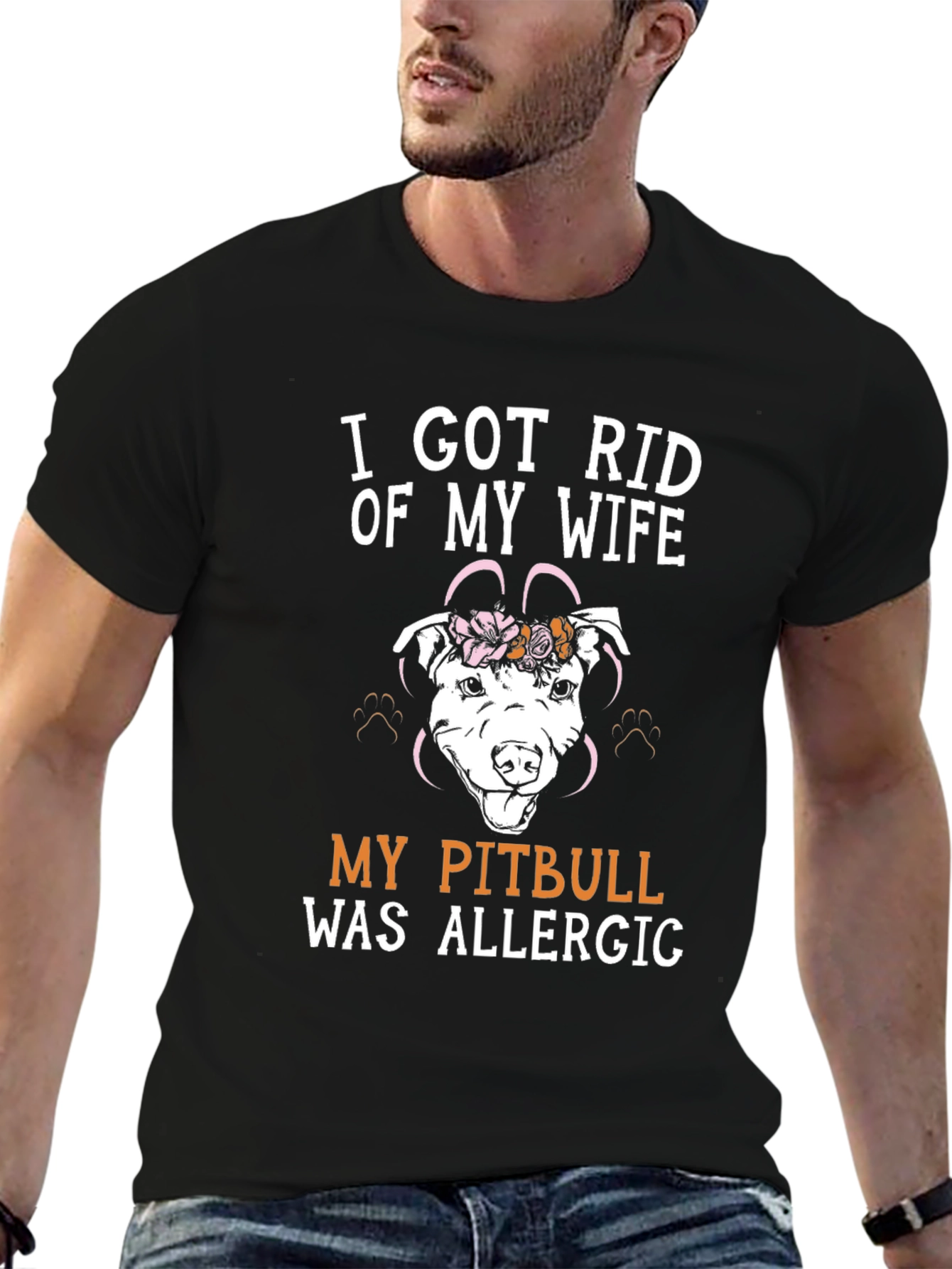 Pitbull Allergic Wife T-Shirt - Funny Dog Lover Tee