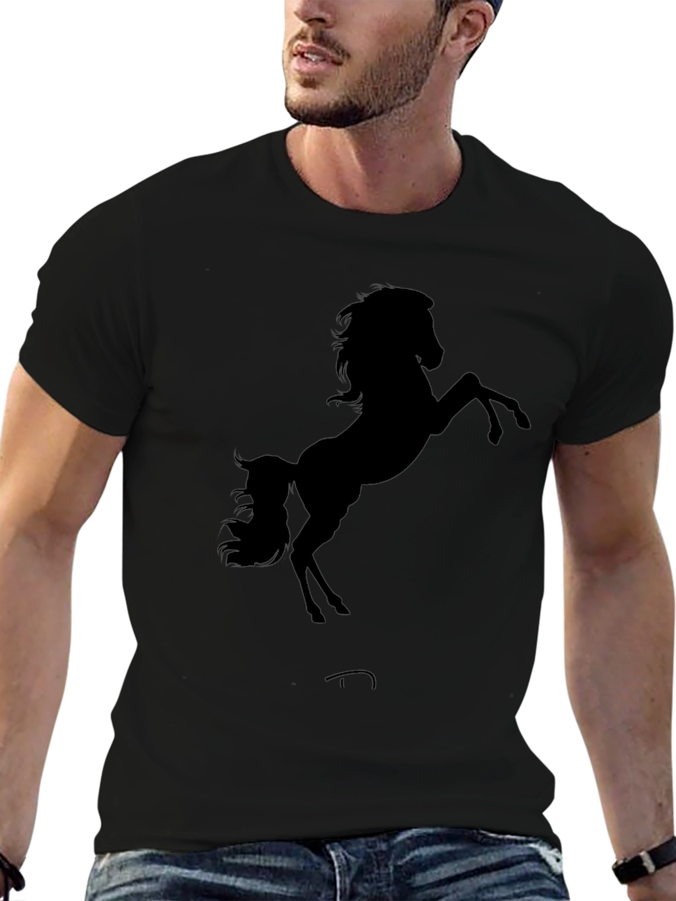 Black Horse Silhouette Graphic Tee