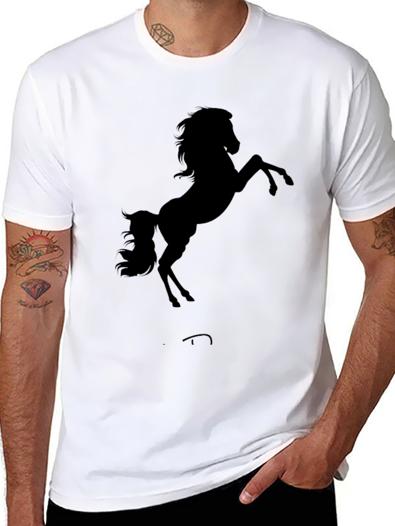 Black Horse Silhouette Graphic Tee