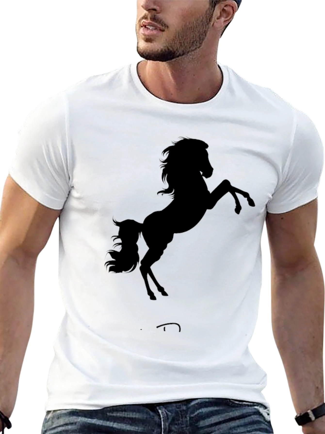 Black Horse Silhouette Graphic Tee