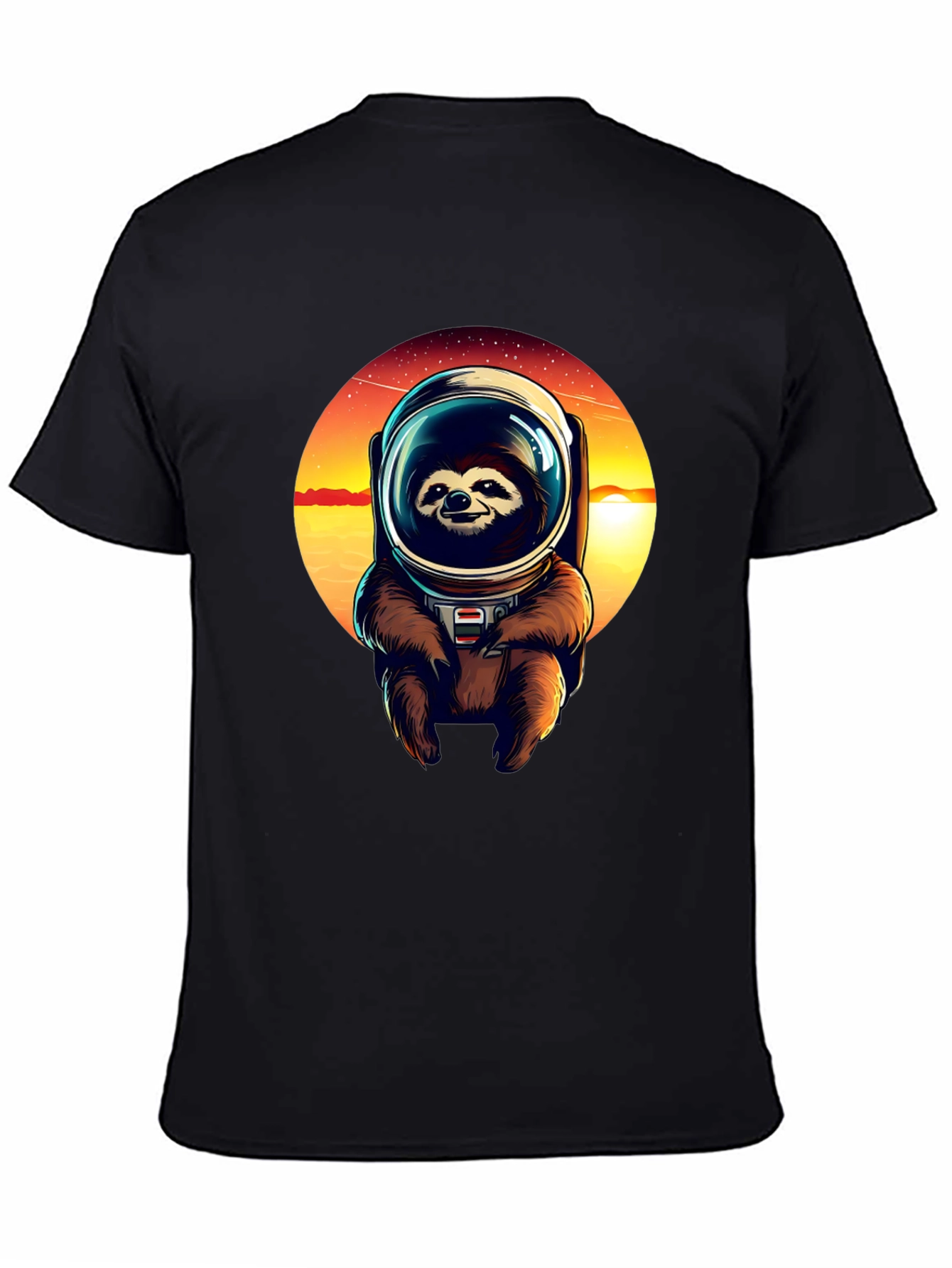 Sloth Astronaut Graphic Tee - Black