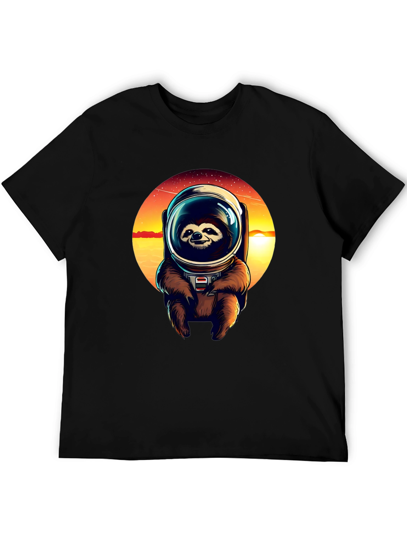 Sloth Astronaut Graphic Tee - Black