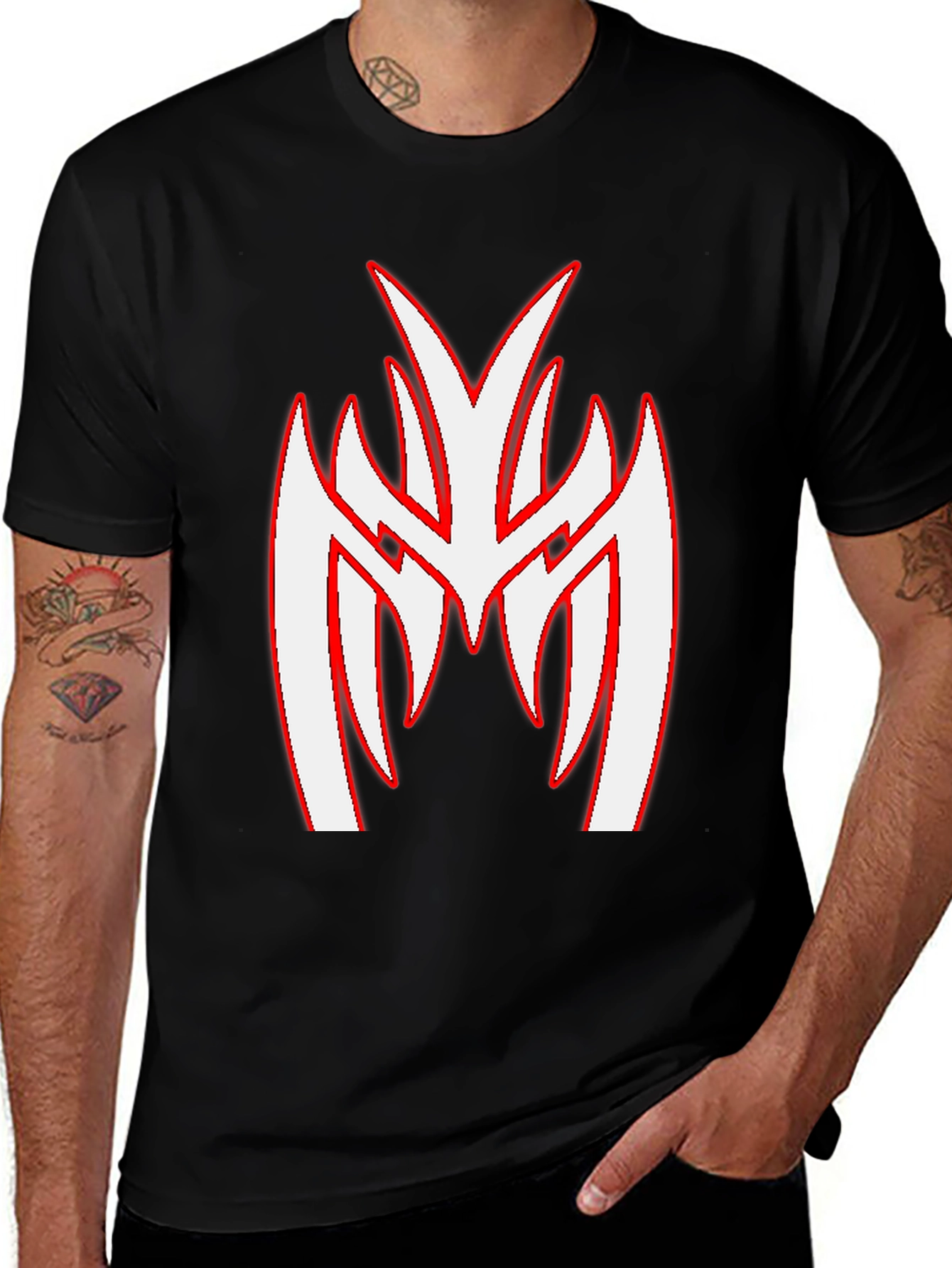 Black T-Shirt with Unique Graphic Print