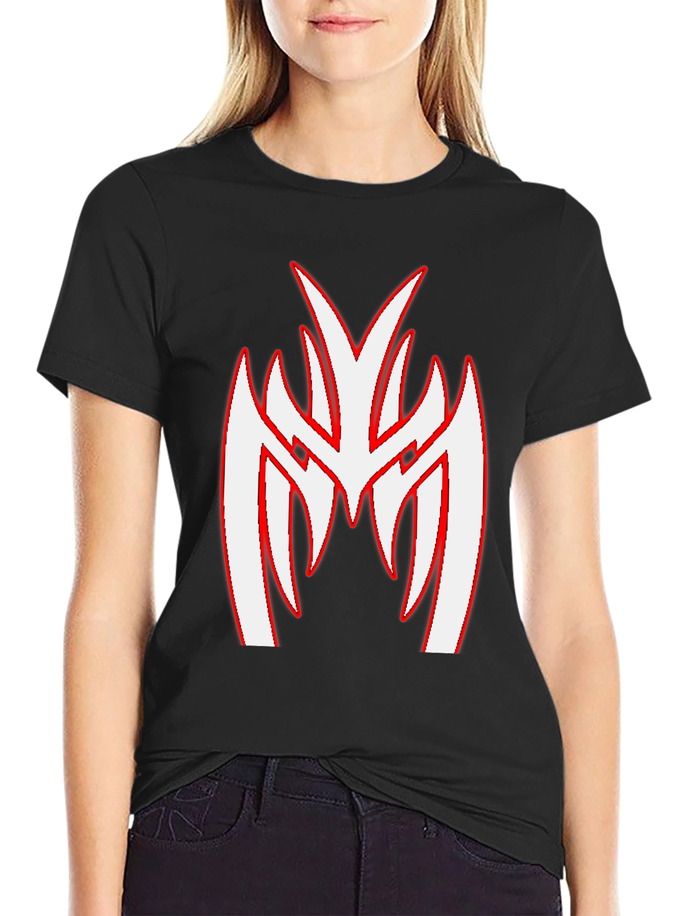 Black T-Shirt with Unique Graphic Print